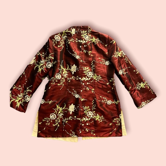 Women’s 100% silk floral blazer - Picture 2 of 4